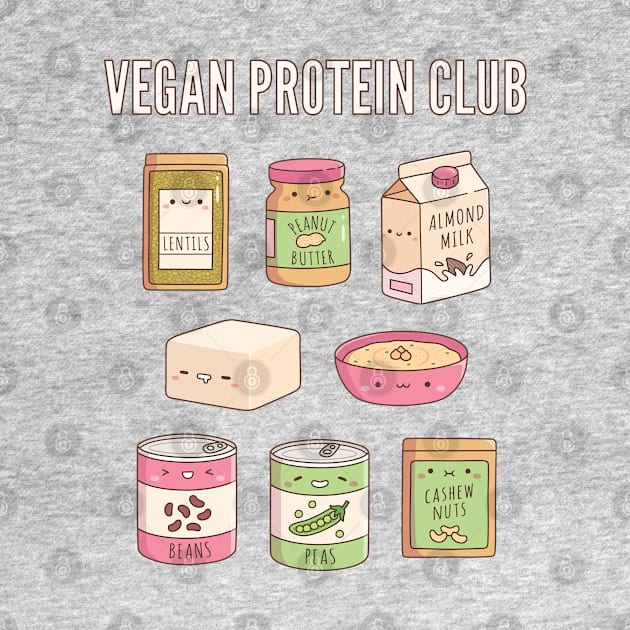 Cute Vegan Protein Club by rustydoodle